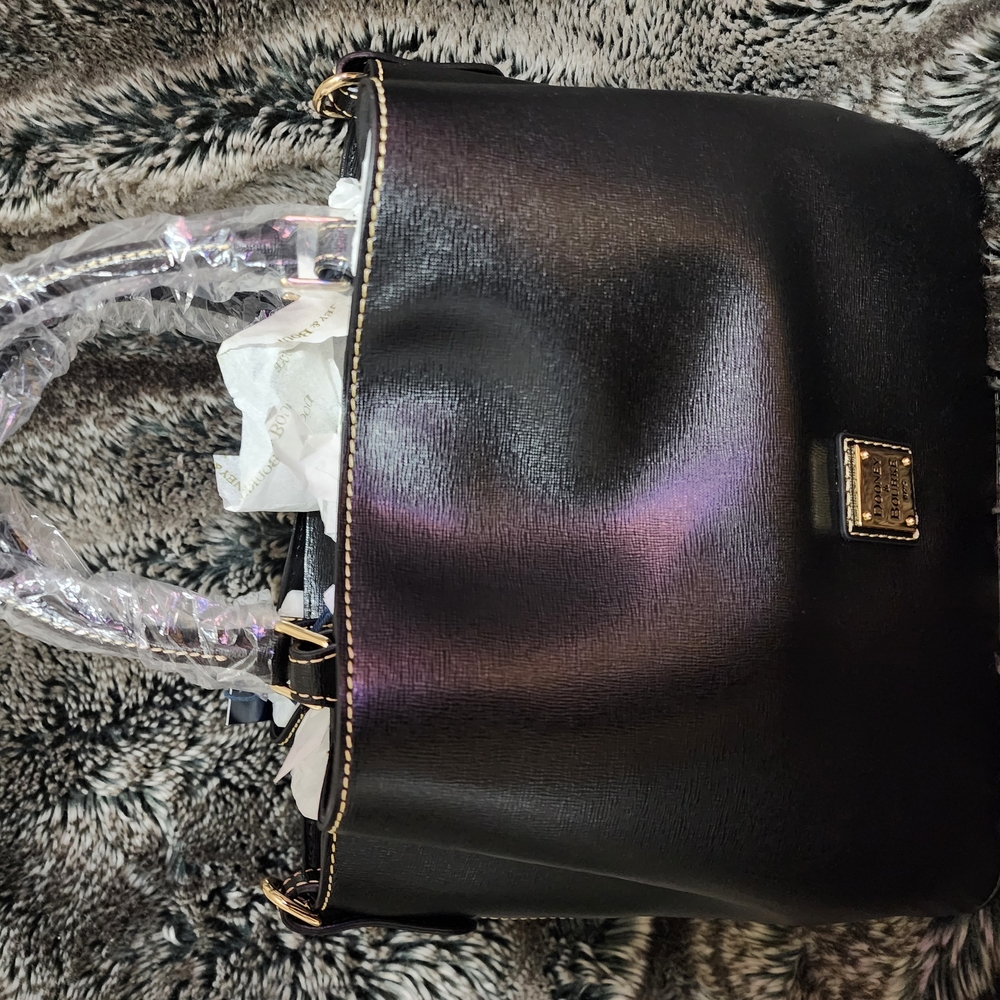 Dooney & Bourke Black Tote with Gold Accents